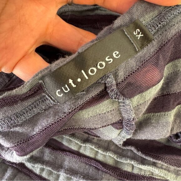 Cut Loose Lagenlook Textured Cotton Blend Bluish Gray Sleeveless Dress Size XS - Picture 13 of 13